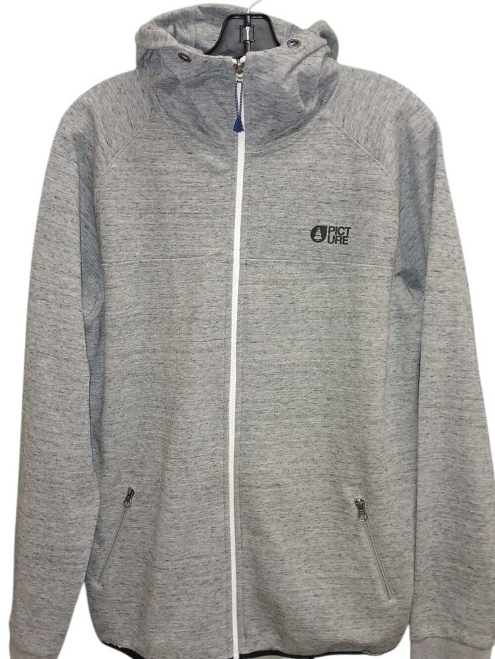 Picture Organic Men's Grey Hooded Zip Jacket Size Medium